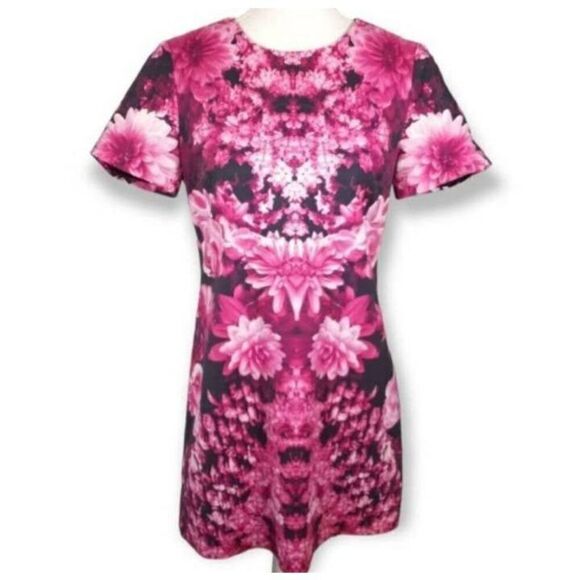 MICHAEL MICHAEL KORS PINK GARDEN FLORAL DRESS SZ.8 EUC. - Picture 2 of 11